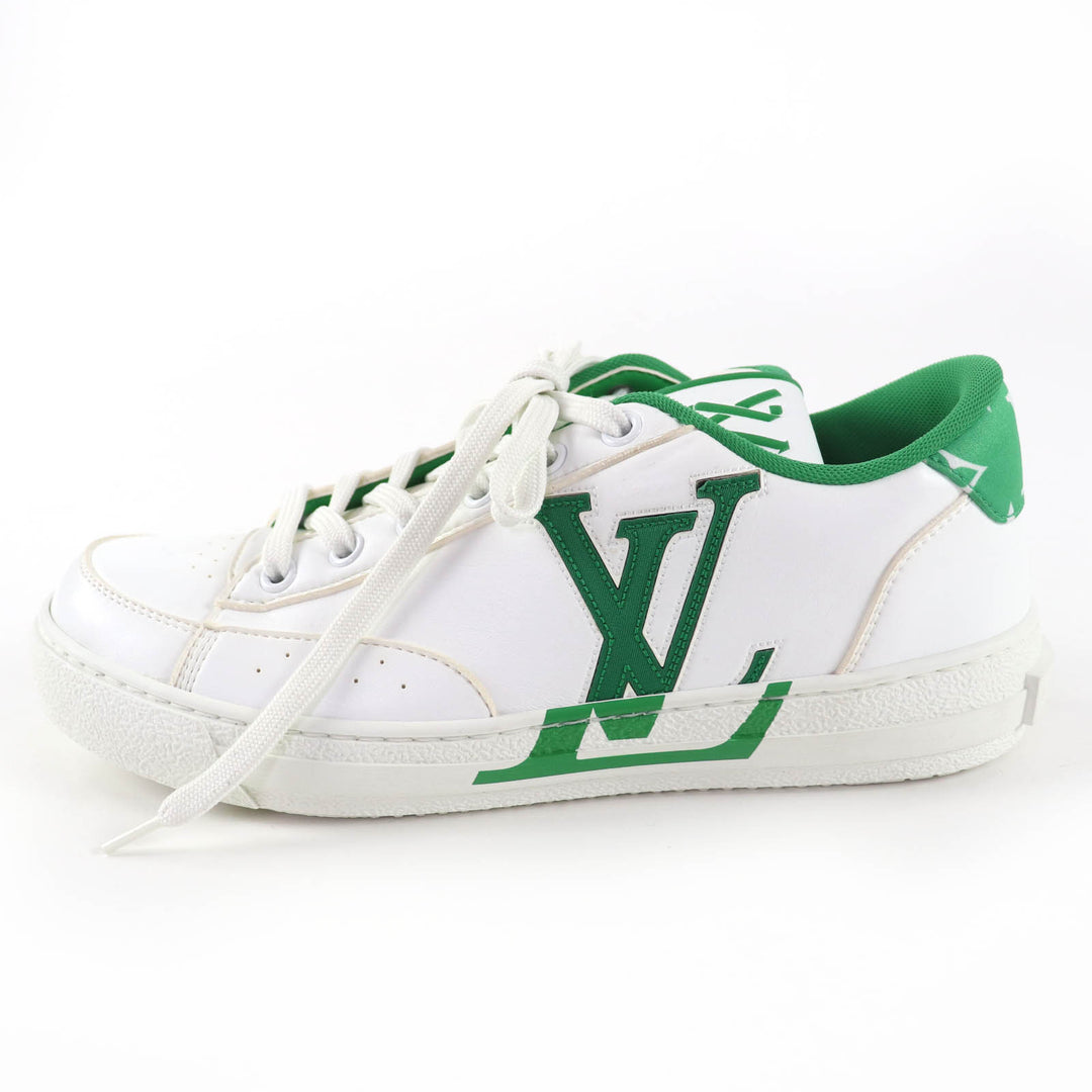 Great LOUIS VUITTON Low cut sneakers LV logo leather white leather Women 37