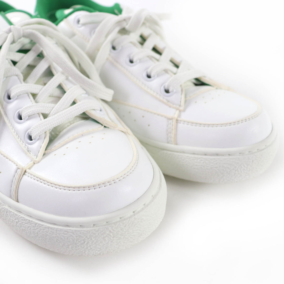 Great LOUIS VUITTON Low cut sneakers LV logo leather white leather Women 37
