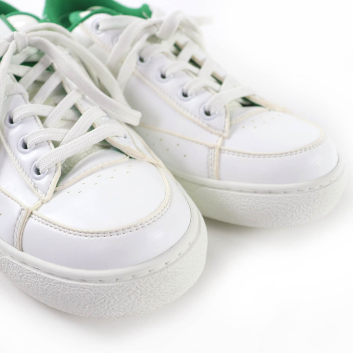 Great LOUIS VUITTON Low cut sneakers LV logo leather white leather Women 37