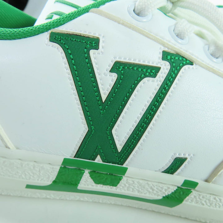 Great LOUIS VUITTON Low cut sneakers LV logo leather white leather Women 37