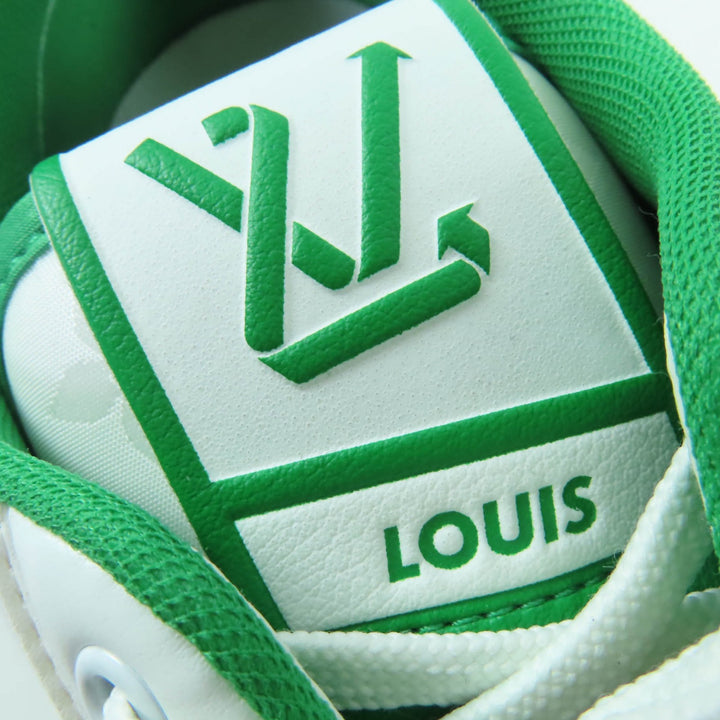 Great LOUIS VUITTON Low cut sneakers LV logo leather white leather Women 37