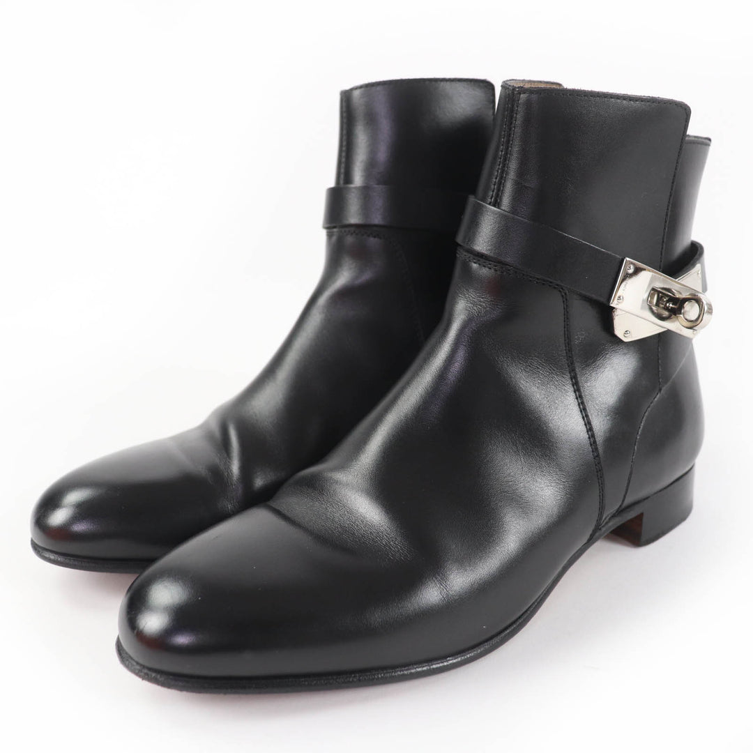 Great HERMES short boots Neo Kelly Buckle Leather black leather Women 36