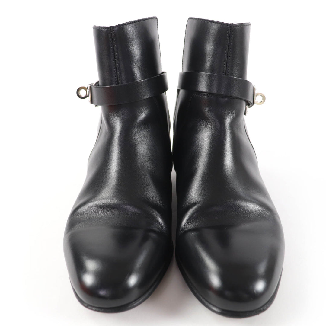 Great HERMES short boots Neo Kelly Buckle Leather black leather Women 36