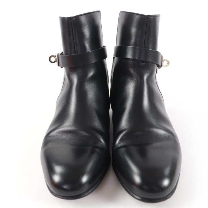 Great HERMES short boots Neo Kelly Buckle Leather black leather Women 36