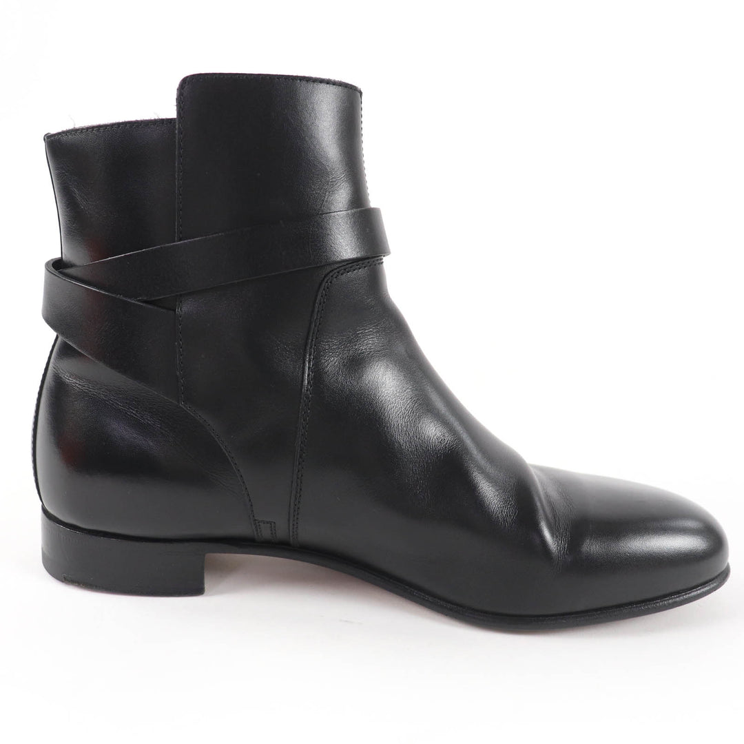 Great HERMES short boots Neo Kelly Buckle Leather black leather Women 36