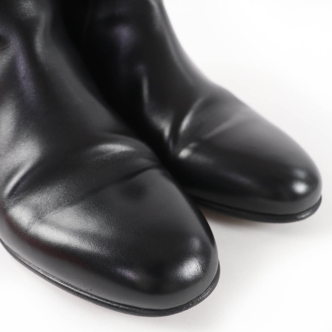 Great HERMES short boots Neo Kelly Buckle Leather black leather Women 36