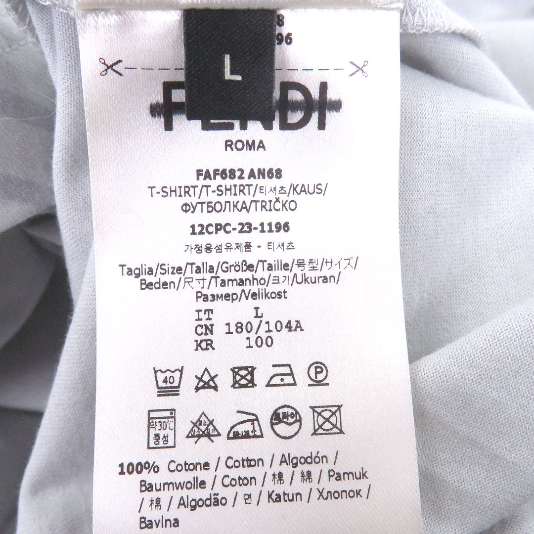Pristine FENDI Short sleeve T-shirt Zucca FF logo short sleeve Light gray