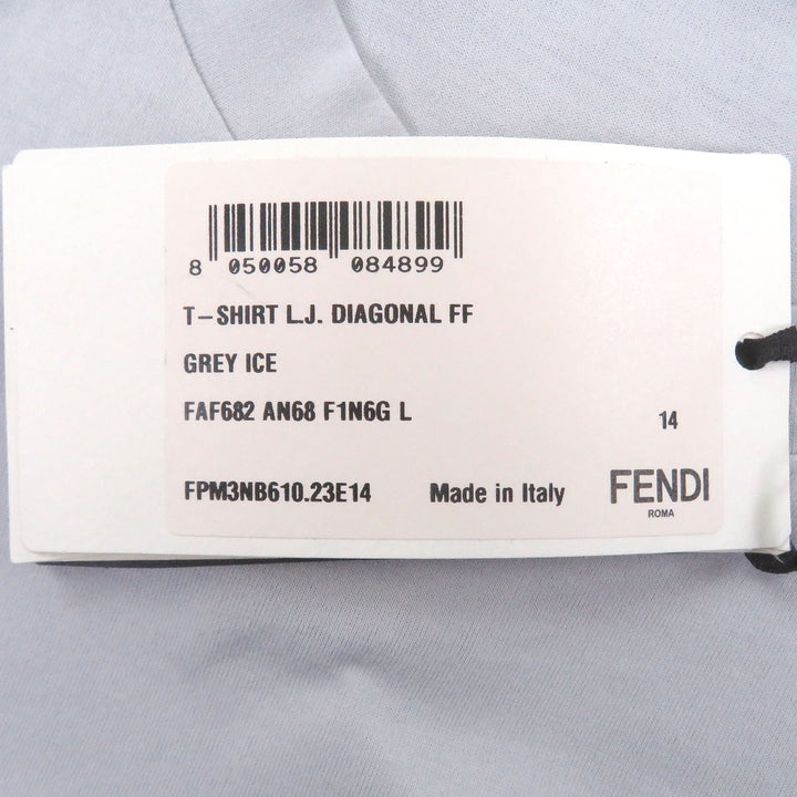Pristine FENDI Short sleeve T-shirt Zucca FF logo short sleeve Light gray