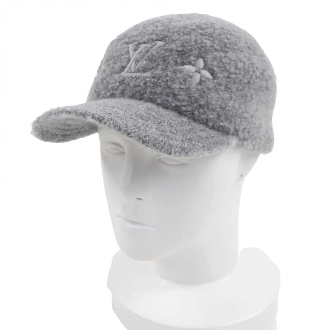 Excellent LOUIS VUITTON hat Cap Woolgram Monogram gray cotton Women M7251L