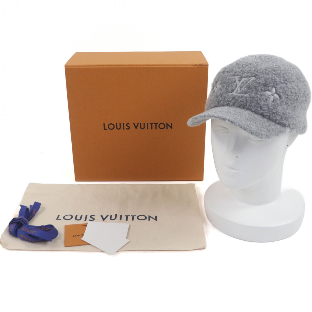 Excellent LOUIS VUITTON hat Cap Woolgram Monogram gray cotton Women M7251L