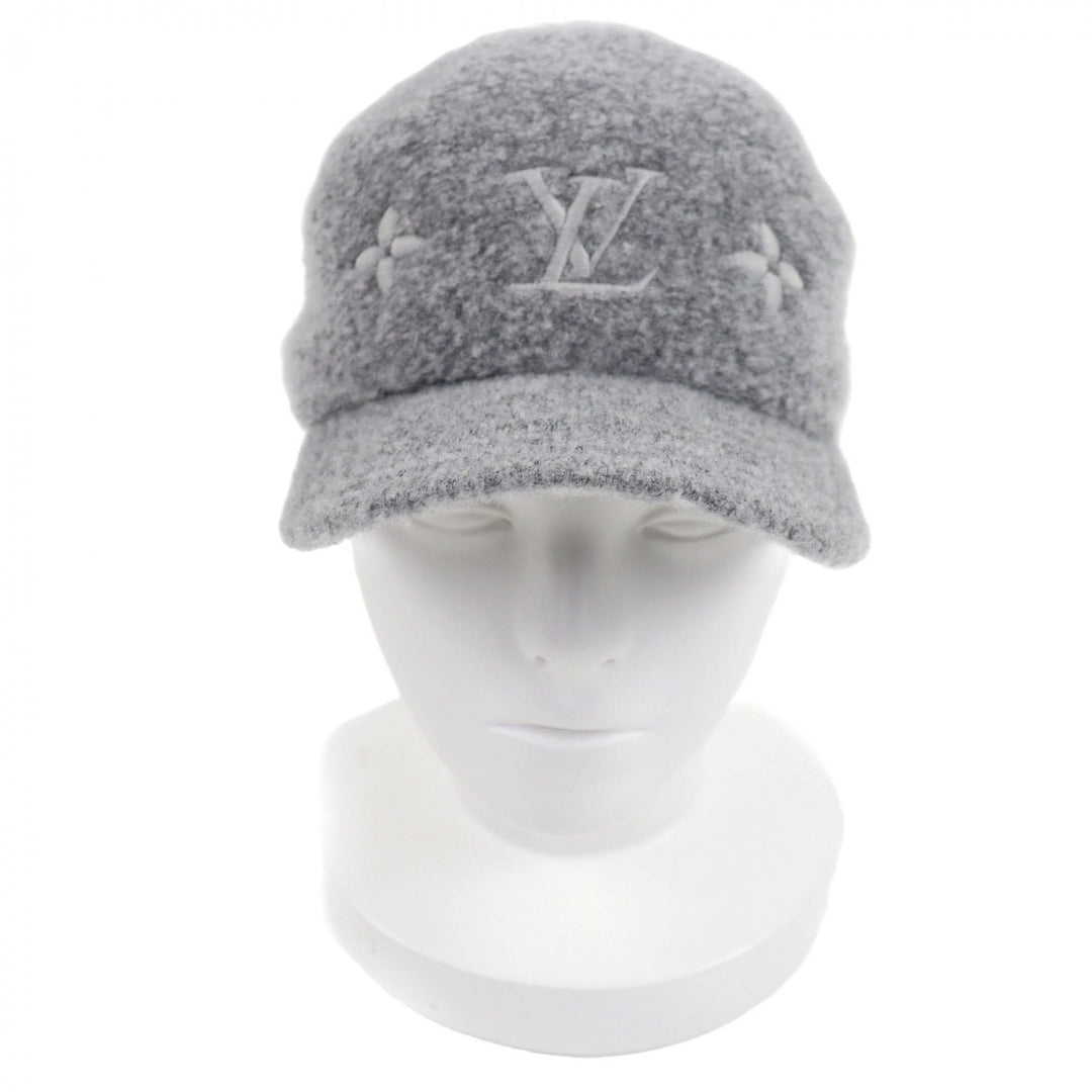 Excellent LOUIS VUITTON hat Cap Woolgram Monogram gray cotton Women M7251L