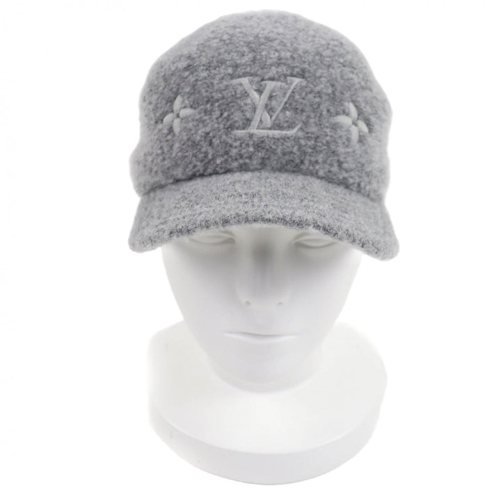 Excellent LOUIS VUITTON hat Cap Woolgram Monogram gray cotton Women M7251L