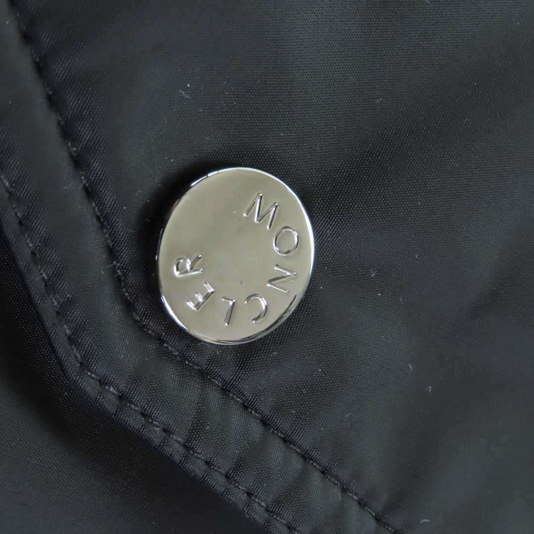 Pristine MONCLER HUGON 黑色尼龙女款羽绒服 0