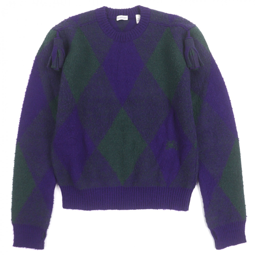全新 BURBERRY 紫色羊毛男士毛衣 M 码 8077214