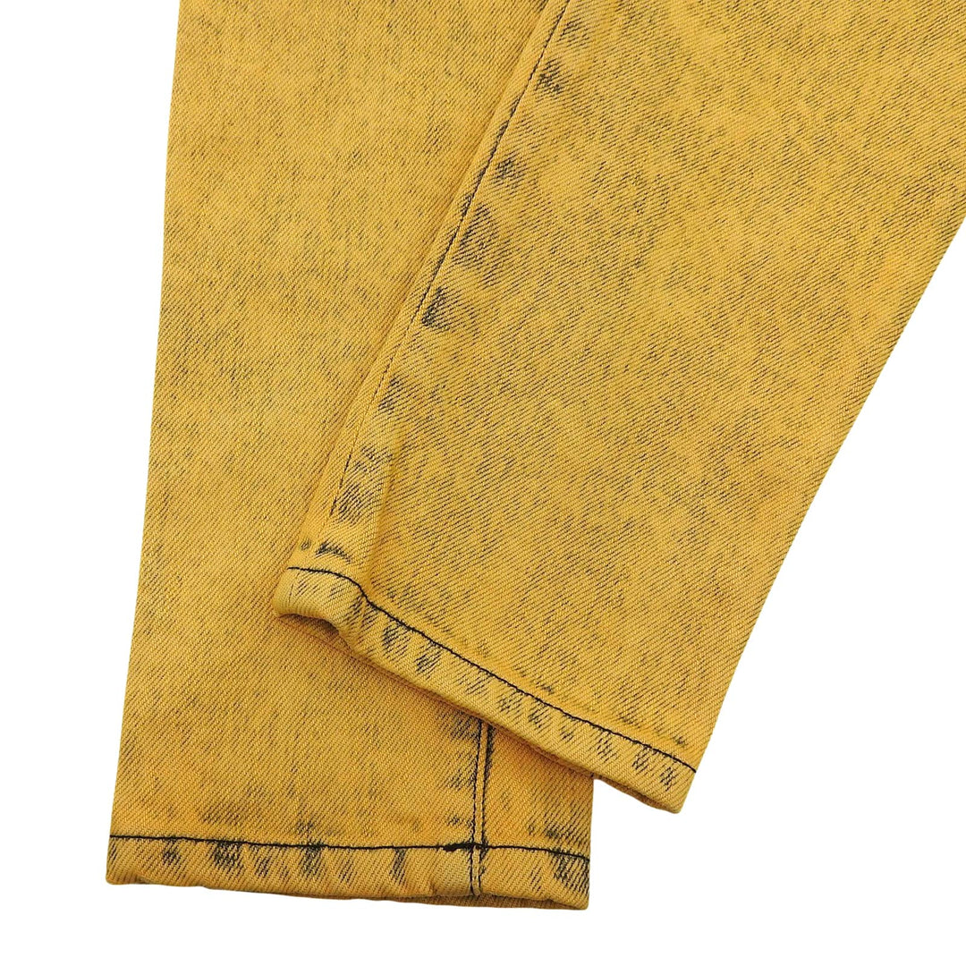 Excellent CHANEL Denim pants Yellow cotton Women 34 P49877