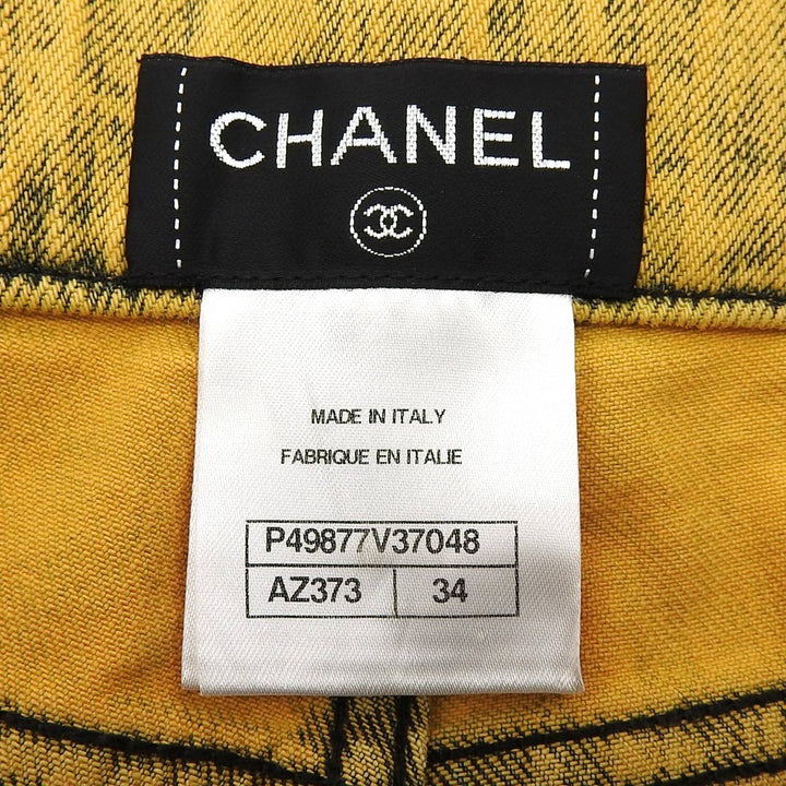 Excellent CHANEL Denim pants Yellow cotton Women 34 P49877