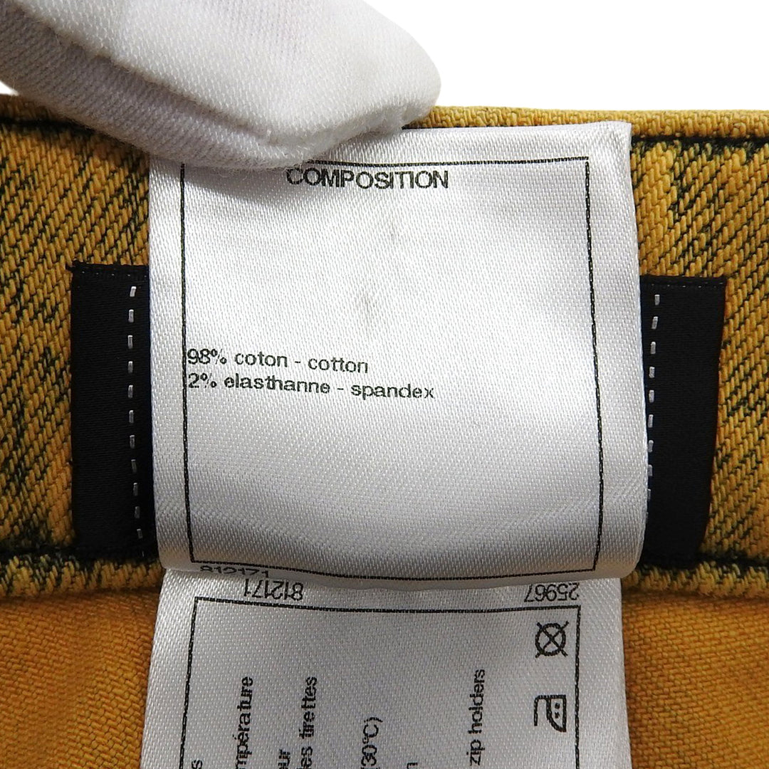 Excellent CHANEL Denim pants Yellow cotton Women 34 P49877