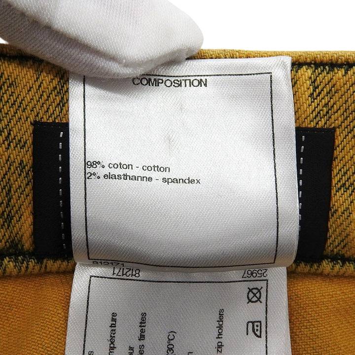 Excellent CHANEL Denim pants Yellow cotton Women 34 P49877