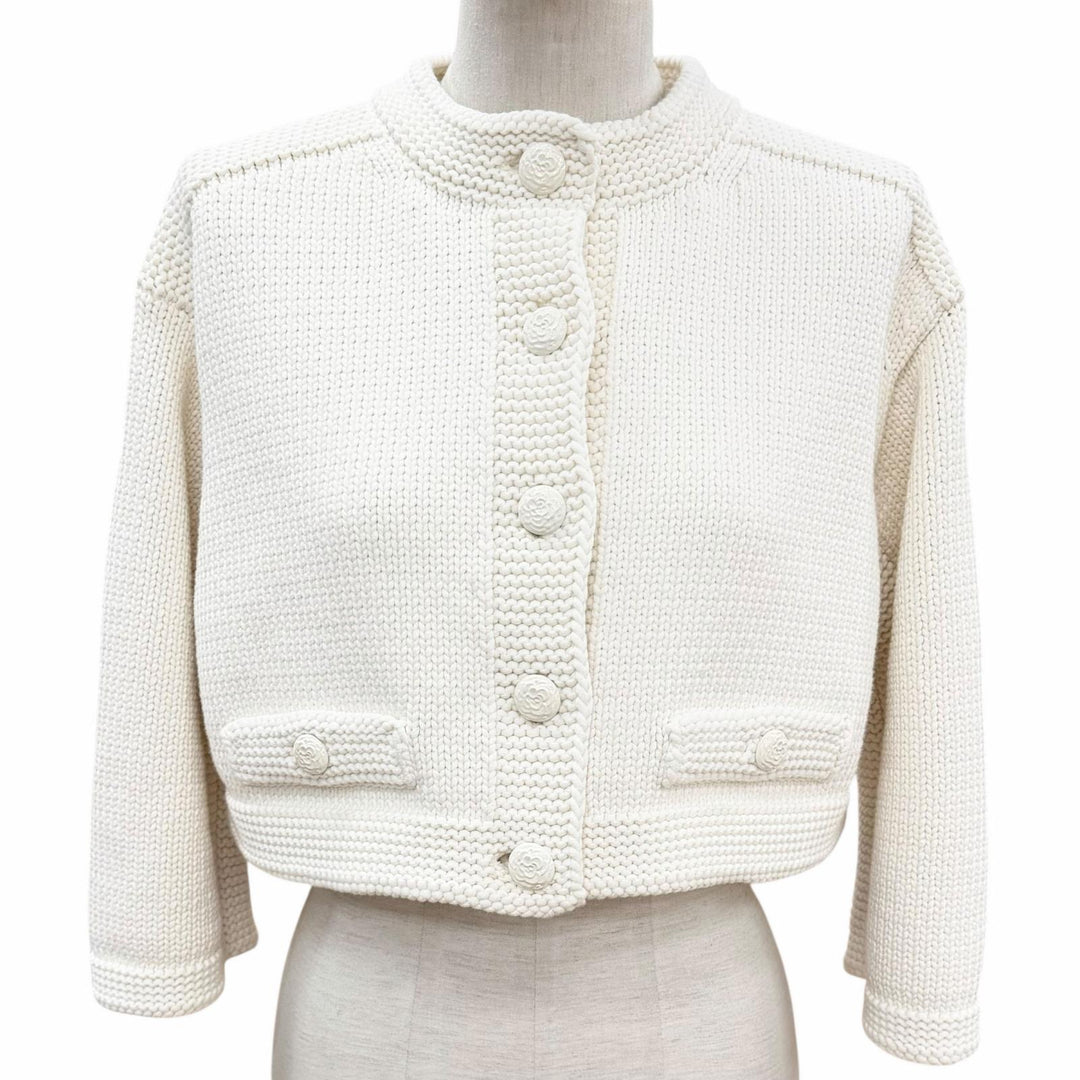 Discounted Pristine CHANEL Jacket off white cotton Women 36 P79983
