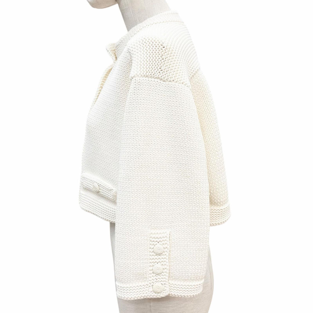 Discounted Pristine CHANEL Jacket off white cotton Women 36 P79983