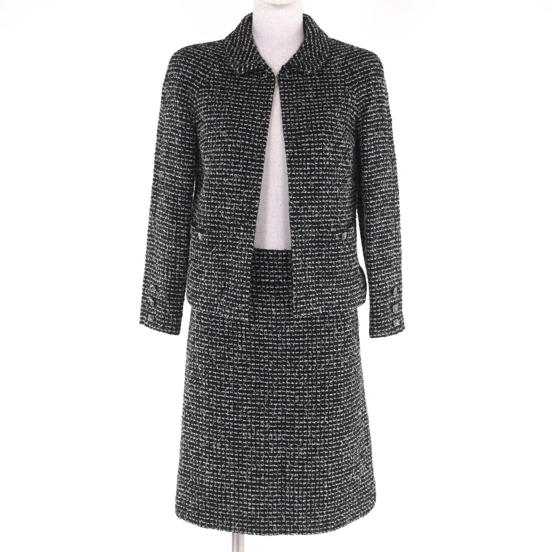 Excellent CHANEL suit black wool Women 34 03C P20548/P20413