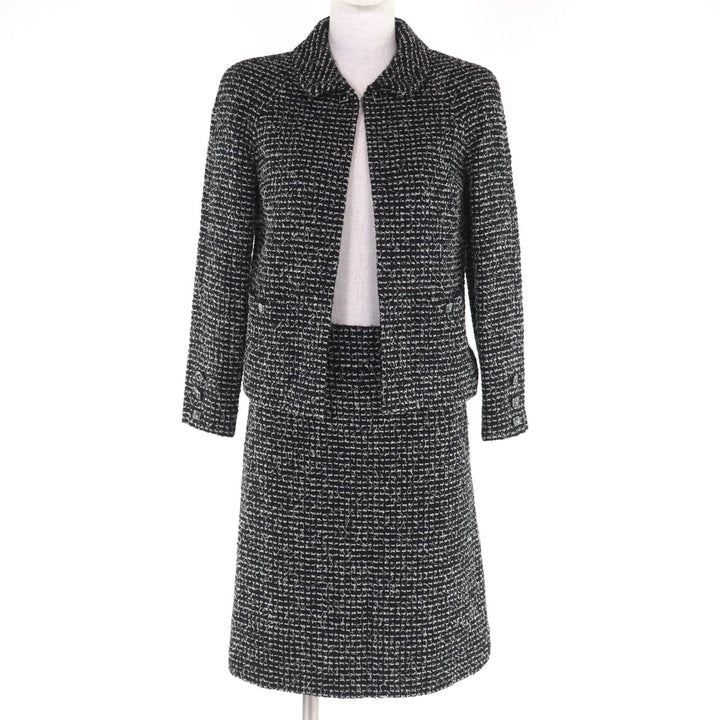 Excellent CHANEL suit black wool Women 34 03C P20548/P20413