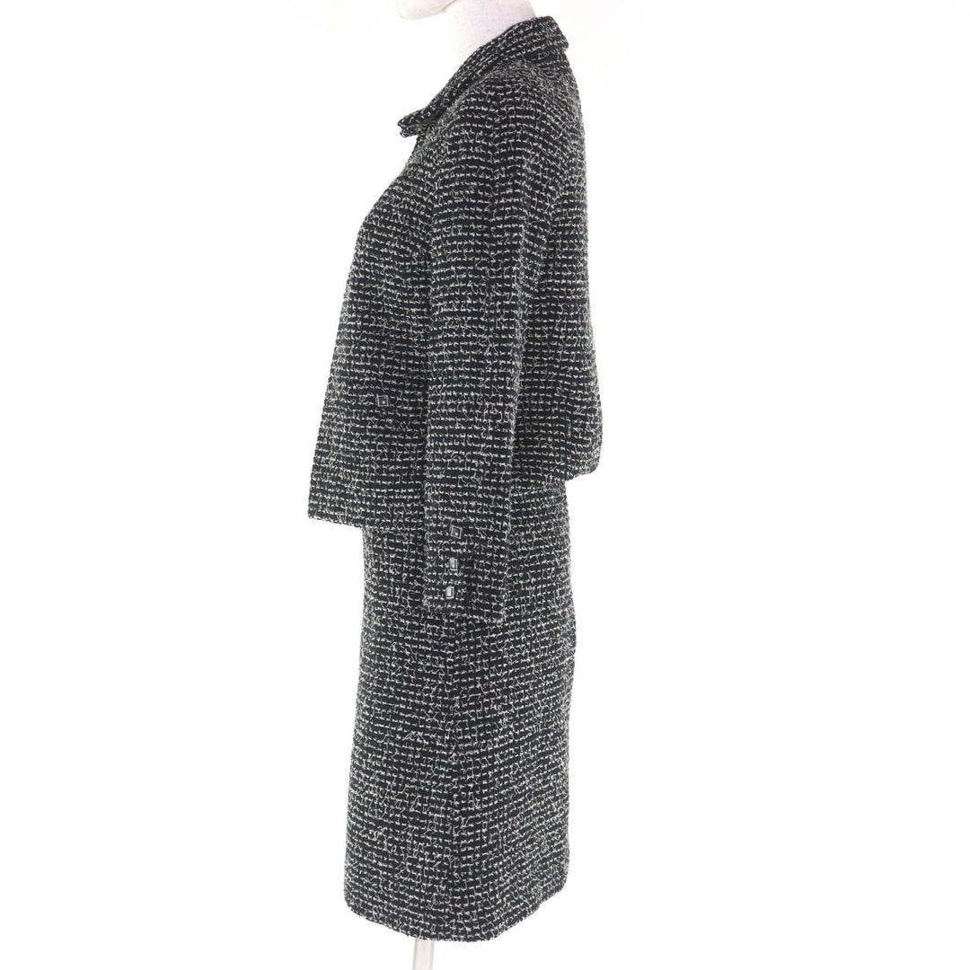 Excellent CHANEL suit black wool Women 34 03C P20548/P20413