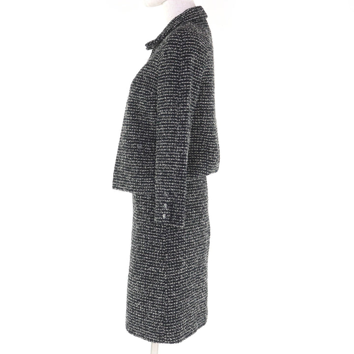 Excellent CHANEL suit black wool Women 34 03C P20548/P20413
