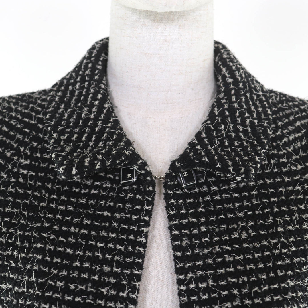 Excellent CHANEL suit black wool Women 34 03C P20548/P20413