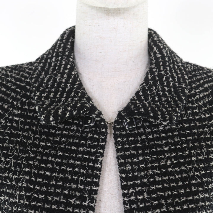 Excellent CHANEL suit black wool Women 34 03C P20548/P20413