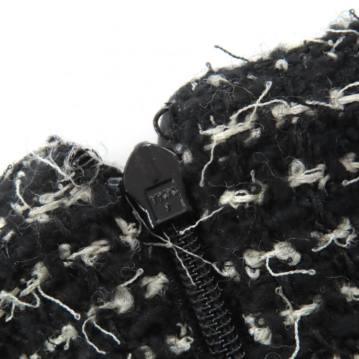 Excellent CHANEL suit black wool Women 34 03C P20548/P20413