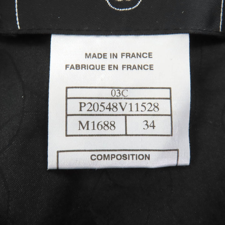 Excellent CHANEL suit black wool Women 34 03C P20548/P20413