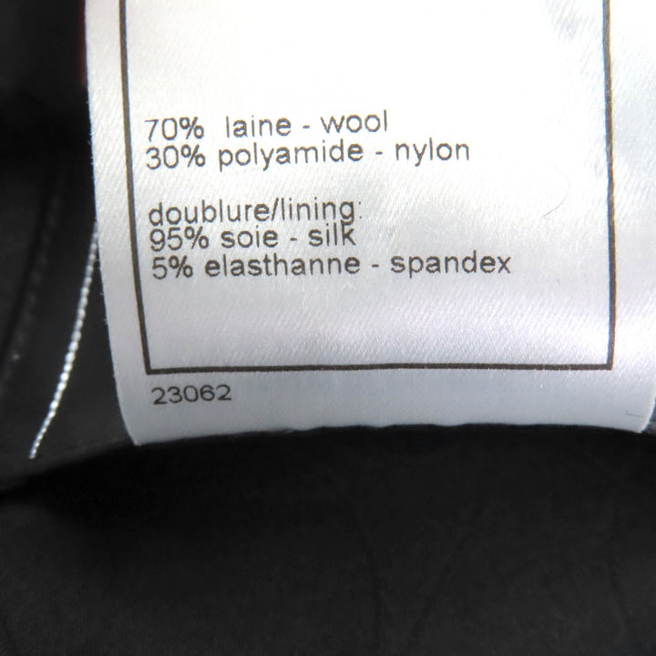 Excellent CHANEL suit black wool Women 34 03C P20548/P20413