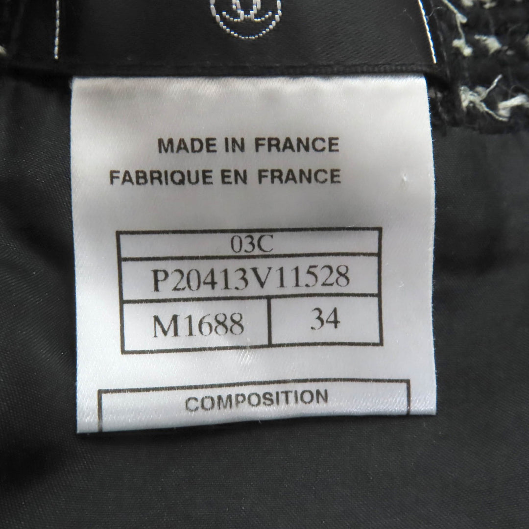 Excellent CHANEL suit black wool Women 34 03C P20548/P20413