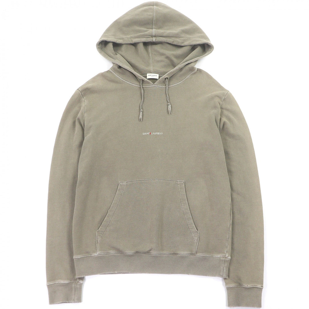 Great SAINT LAURENT PARIS hoodie Vintage-processed front logo pullover