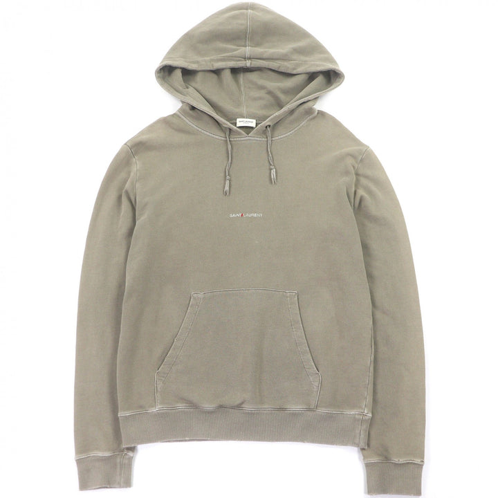 Great SAINT LAURENT PARIS hoodie Vintage-processed front logo pullover