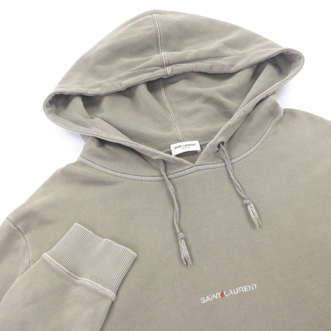 Great SAINT LAURENT PARIS hoodie Vintage-processed front logo pullover