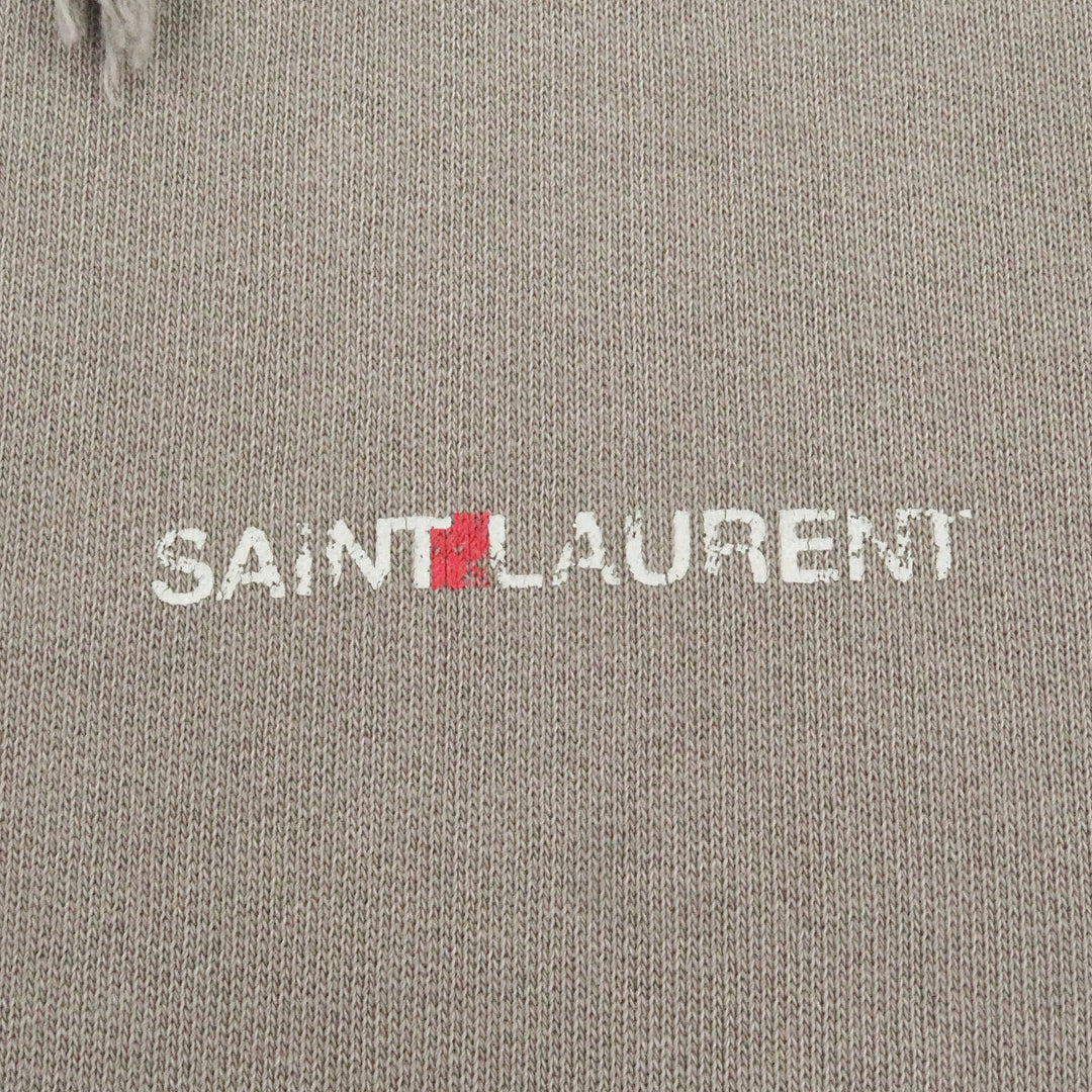 Great SAINT LAURENT PARIS hoodie Vintage-processed front logo pullover