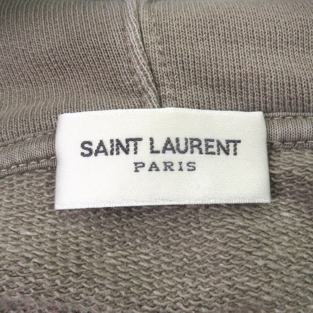 Great SAINT LAURENT PARIS hoodie Vintage-processed front logo pullover