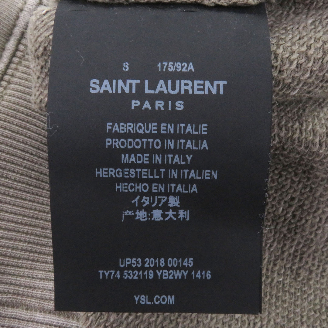 Great SAINT LAURENT PARIS hoodie Vintage-processed front logo pullover