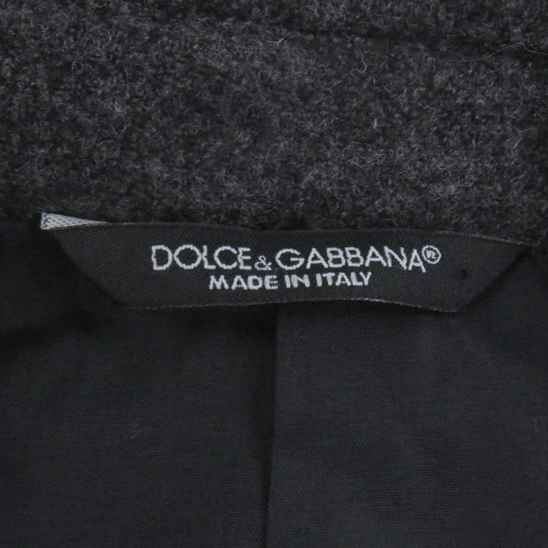 美品 DOLCE&amp;GABBANA ジャケット 黒タグ エンブレム ロゴ 刺繍 シングル