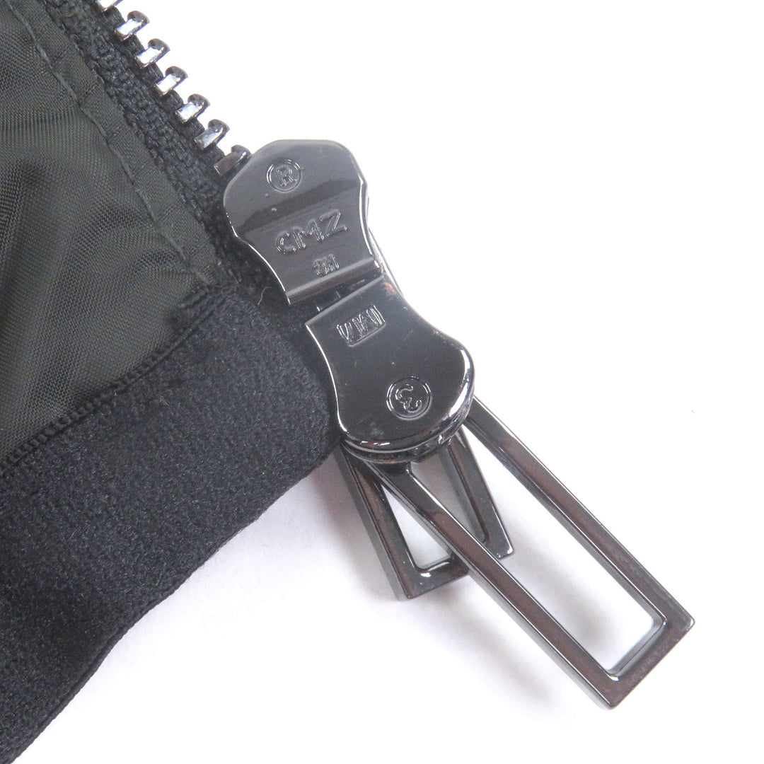 美品 EMPORIO ARMANI ブルゾン 黒タグ ロゴパッチ カーキ ポリエステル メンズ S