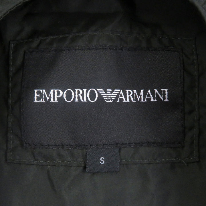 美品 EMPORIO ARMANI ブルゾン 黒タグ ロゴパッチ カーキ ポリエステル メンズ S