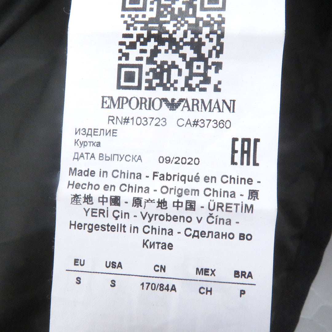美品 EMPORIO ARMANI ブルゾン 黒タグ ロゴパッチ カーキ ポリエステル メンズ S