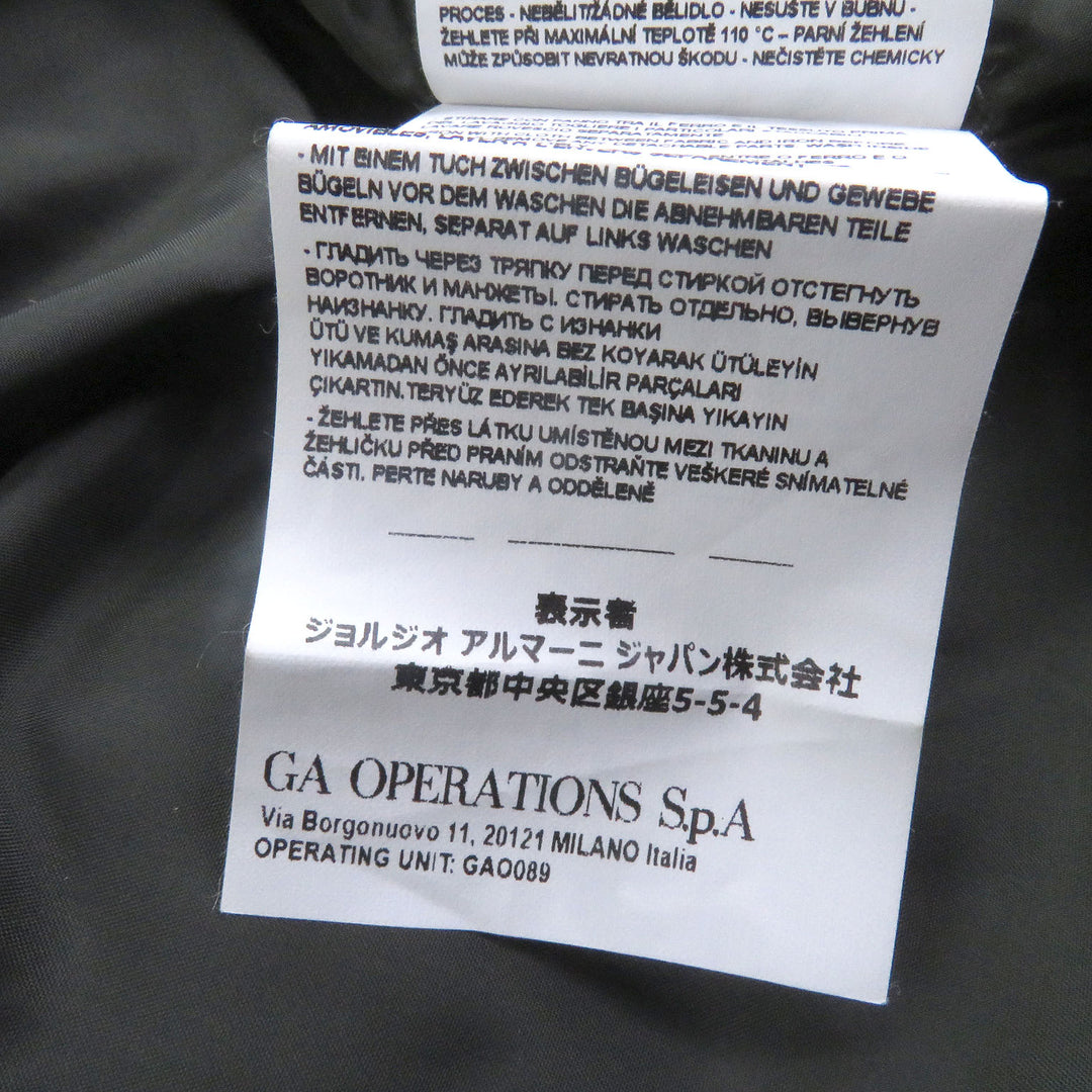 美品 EMPORIO ARMANI ブルゾン 黒タグ ロゴパッチ カーキ ポリエステル メンズ S