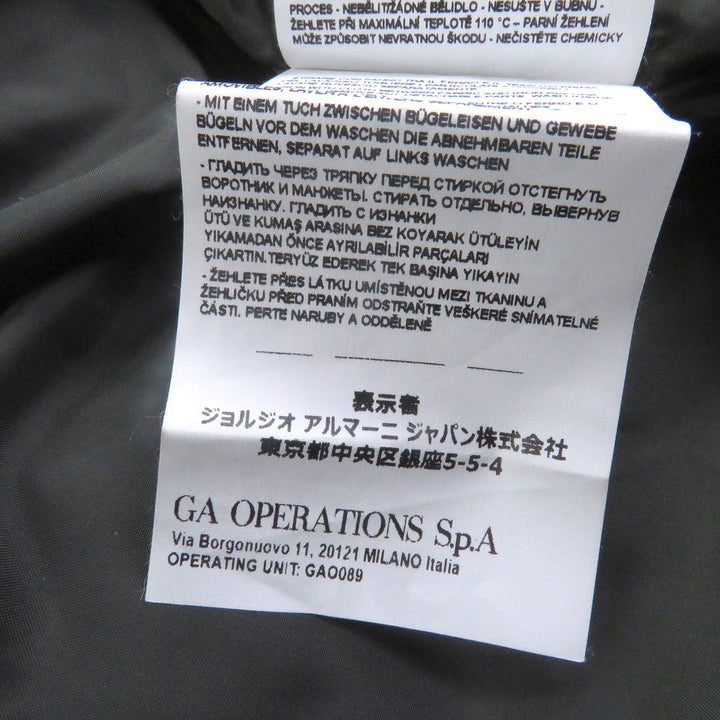 美品 EMPORIO ARMANI ブルゾン 黒タグ ロゴパッチ カーキ ポリエステル メンズ S