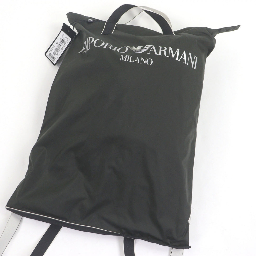 美品 EMPORIO ARMANI ブルゾン 黒タグ ロゴパッチ カーキ ポリエステル メンズ S