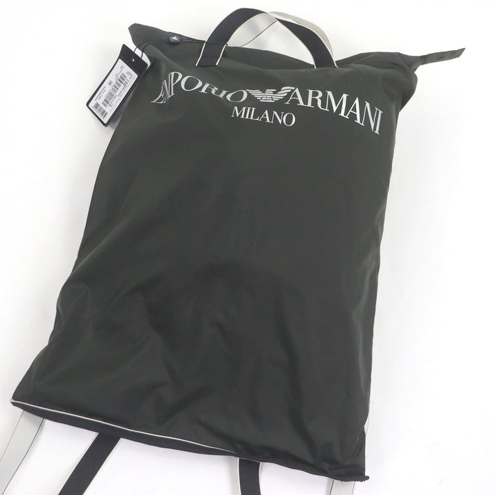 美品 EMPORIO ARMANI ブルゾン 黒タグ ロゴパッチ カーキ ポリエステル メンズ S