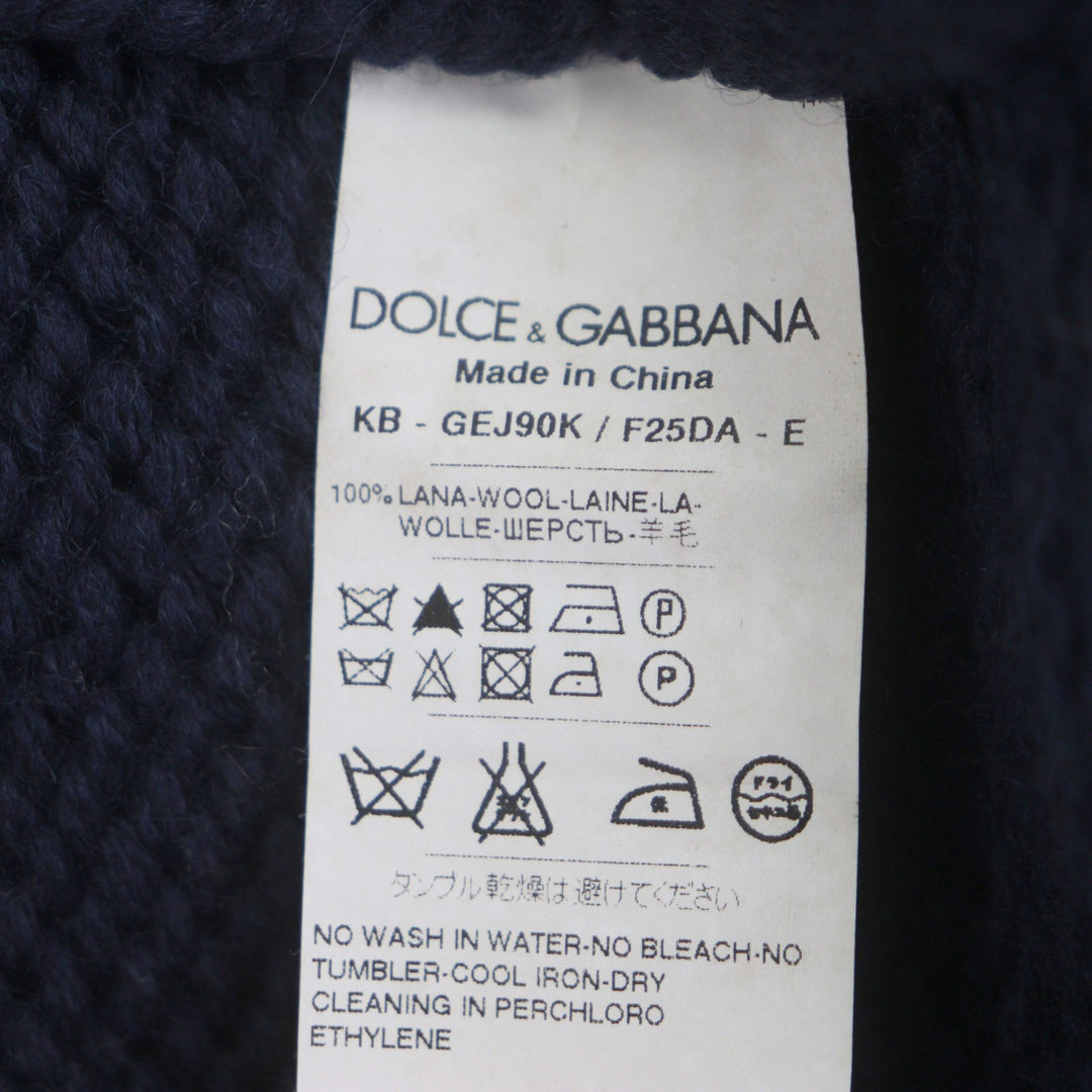美品 DOLCE&amp;GABBANA ドルチェ&amp;ガッバーナ ブルゾン ネイビー ウール メンズ 44