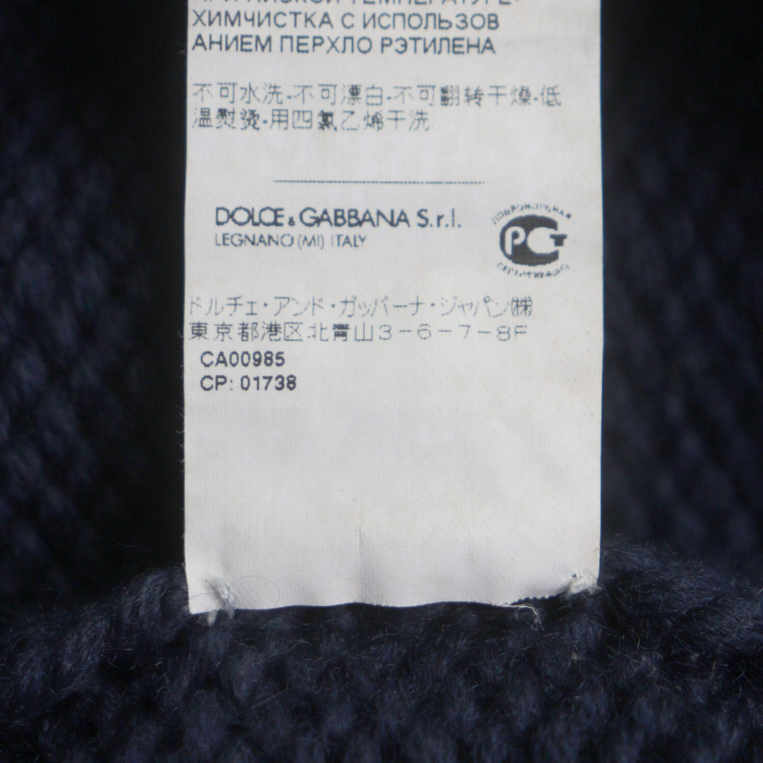 美品 DOLCE&amp;GABBANA ドルチェ&amp;ガッバーナ ブルゾン ネイビー ウール メンズ 44